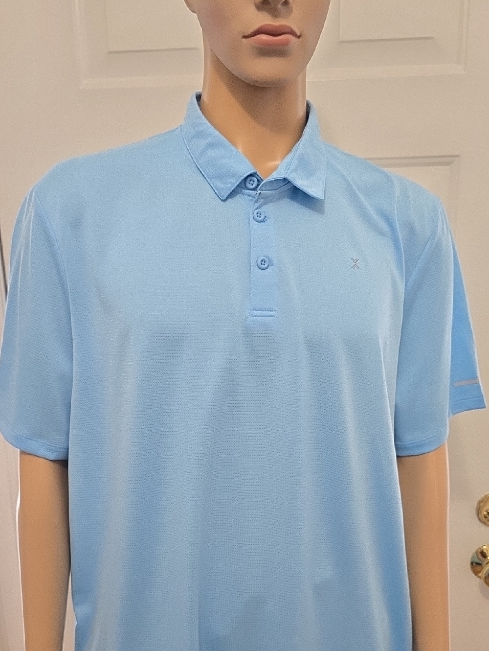 XERSION BRAND MEN'S BIG AND TALL LIGHT BLUE SHORT SLEEVES POLO SHIRT SIZE LT